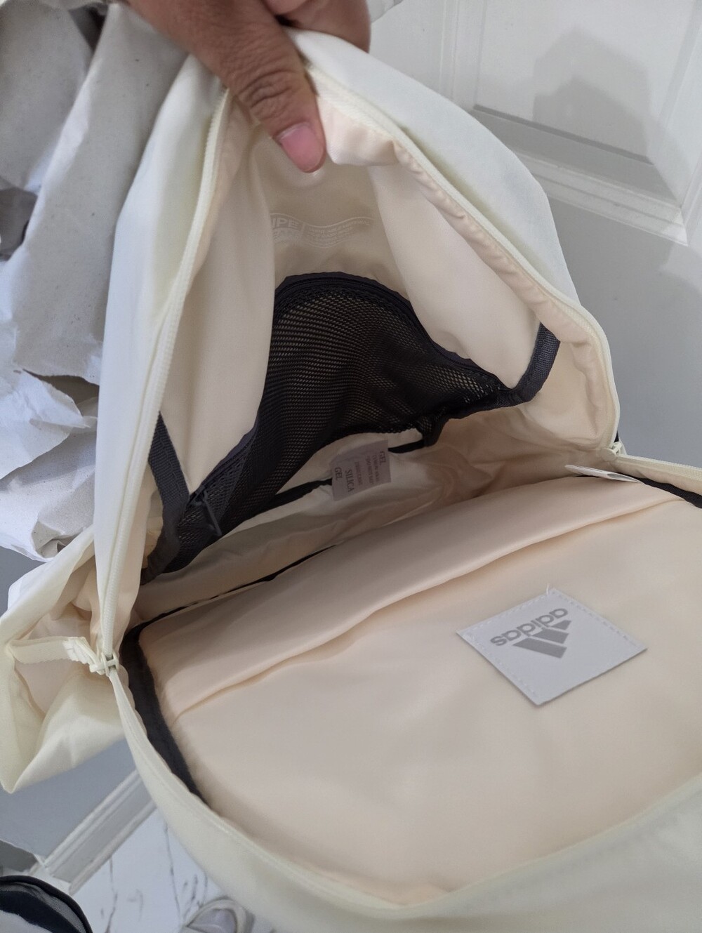 Adidas Weekender Backpack Travel Durable Bag Off White Laptop School Gym Bag - Picture 10 of 10